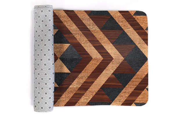 Teppich Geometrisches Holzmuster
