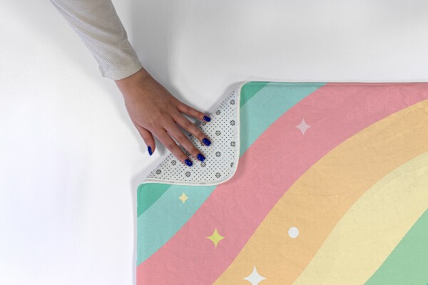 Kinderteppich Bunte Regenbogenwellen
