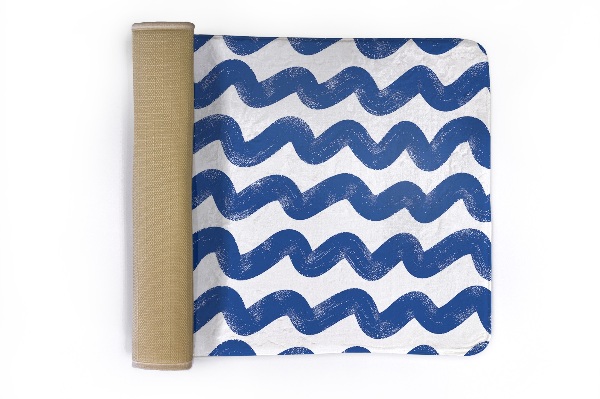 kleiner Teppich Blaue Wellen