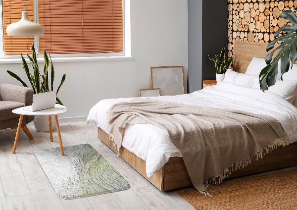 kleiner Teppich Holzmuster
