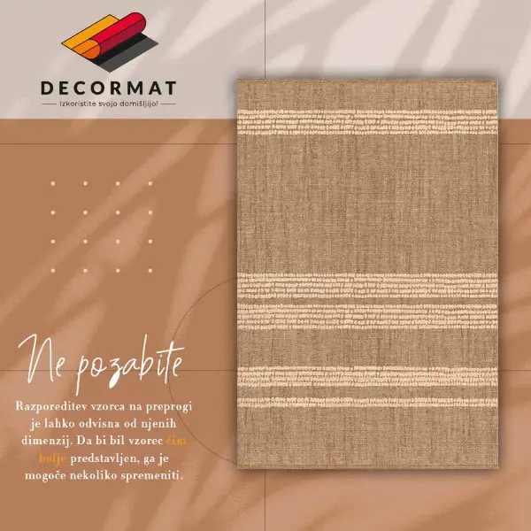 Vinyl teppich läufer Beige in einem Linien