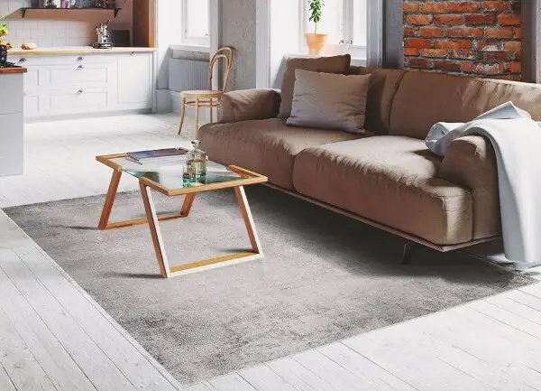 Vinyl teppich läufer Silberbeton