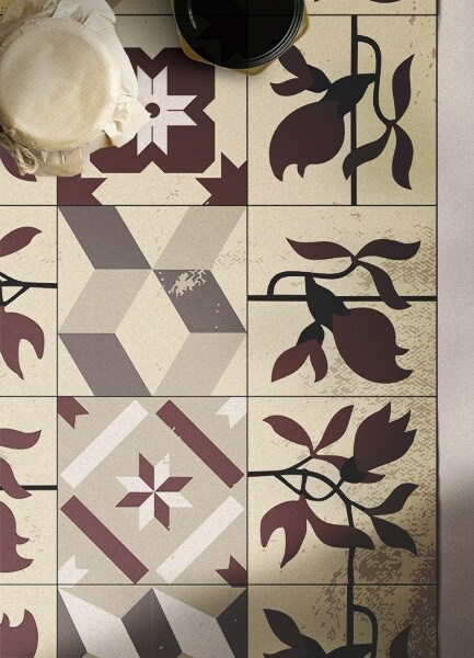 Pvc teppich Magnolienfliesen