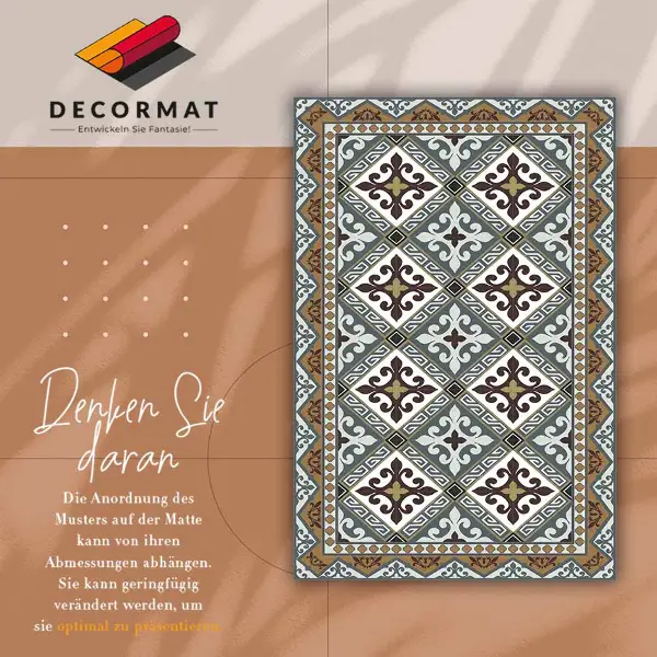 Vinyl teppich läufer Geometrische Blumen