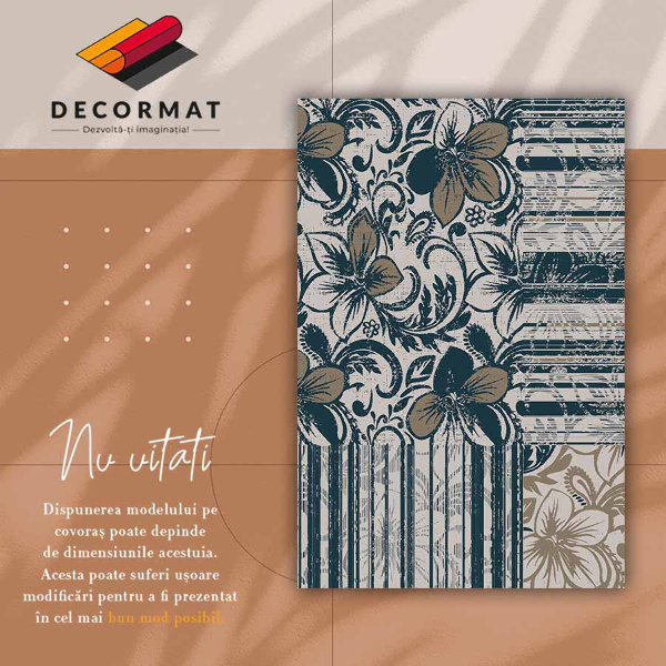 Vinyl teppich Blumen und Linien