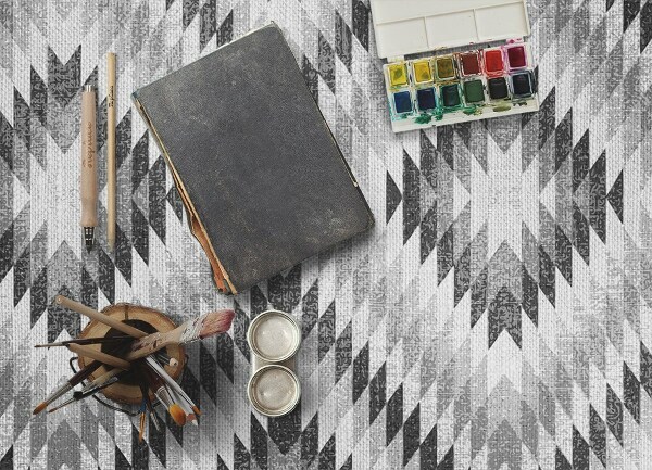 Teppich auf pvc Graues geometrisches Muster