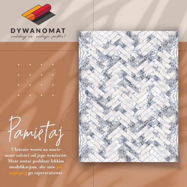 Vinyl teppich läufer Herringbone-Marmor