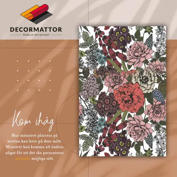 Vinyl teppich läufer Vielfältige Blumen