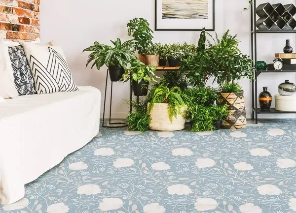 Teppich auf pvc Stängel und Knospen