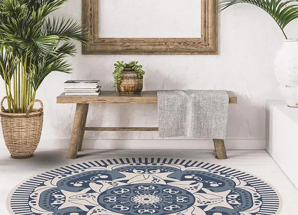 Runde vinyl teppich Blumenmandala