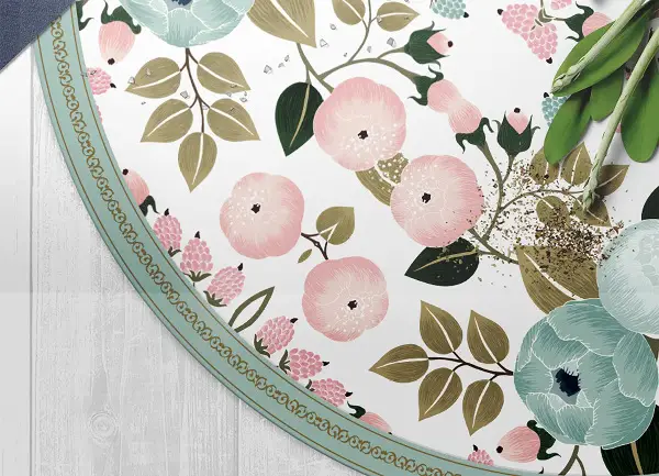 Runde teppich pvc Blume