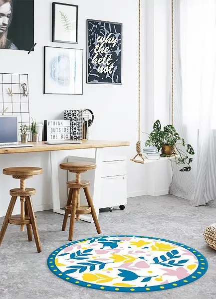Runder pvc teppich Abstrakte Blumen