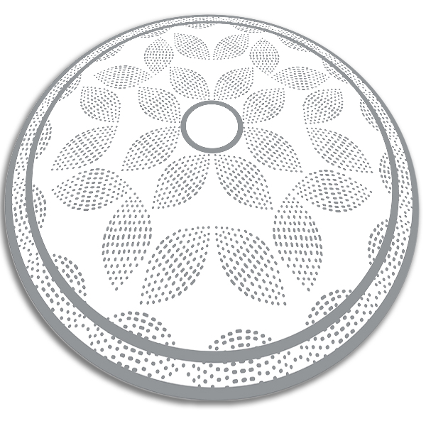 Runder vinyl teppich läufer punktierte Blumen
