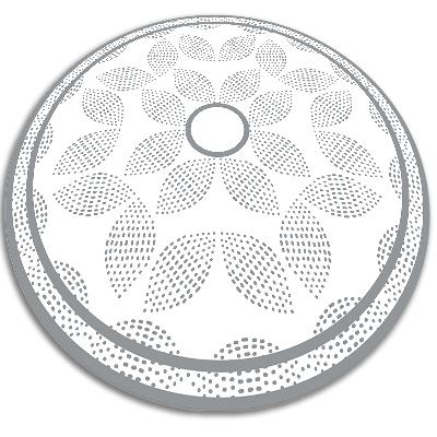 Runder vinyl teppich läufer punktierte Blumen