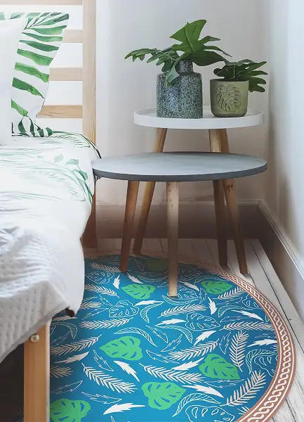 Runde pvc teppich Hawaiische Blätter