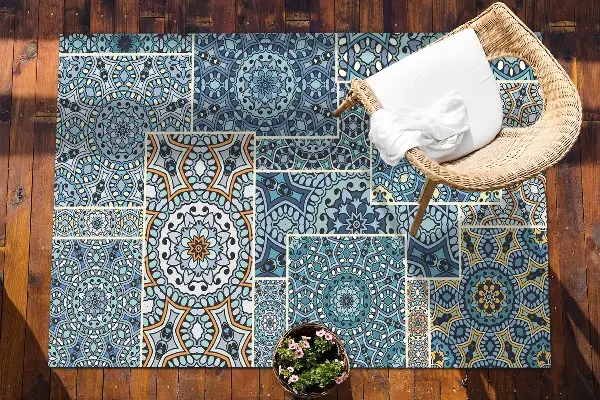 Teppich außenbereich Mandala Patchwork