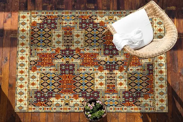 Terrassenteppich Geometrisches Patchwork