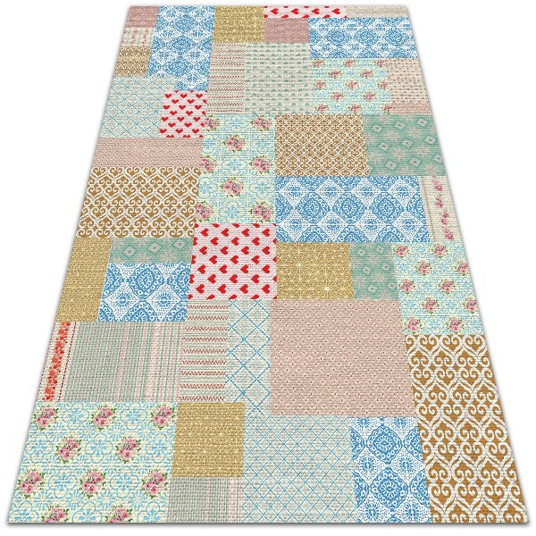 Terrassenteppich Patchwork unterschiedliche Teile