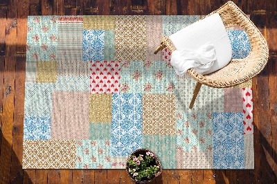 Terrassenteppich Patchwork unterschiedliche Teile