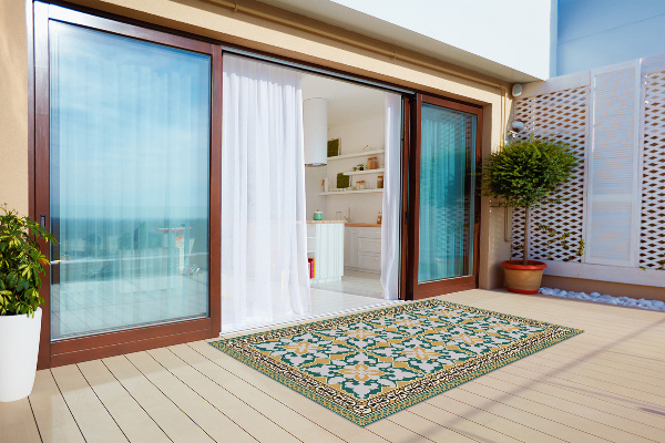 Teppich terrasse Boho-Stil