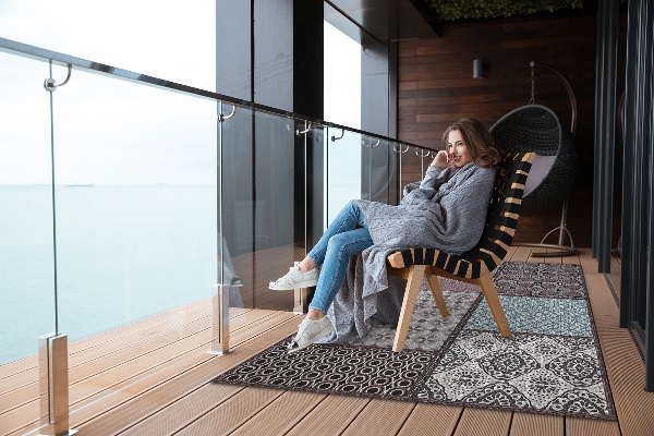 Terrassenteppich Verbindung von Designs