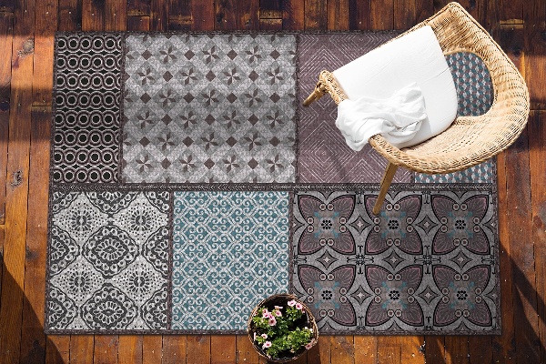 Terrassenteppich Verbindung von Designs