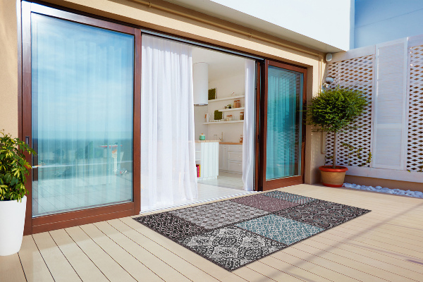 Terrassenteppich Verbindung von Designs