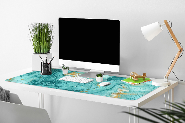 Büro-Schreibtischmatte Türkisfarbener Marmor.