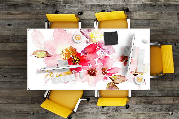 Schreibtisch Unterlegmatte Pastellblumen