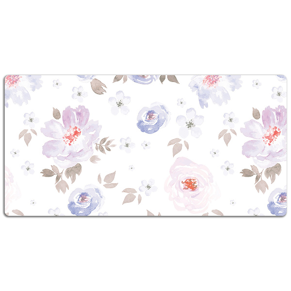 Büro-Schreibtischmatte Pastellblumen