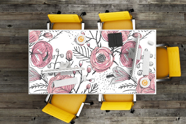 Büro-Schreibtischmatte Pastellrosenkunst