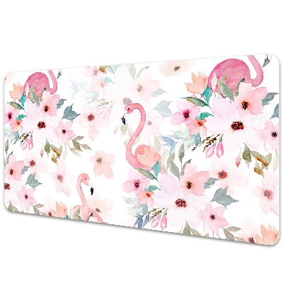 Schreibtisch Unterlegmatte Flamingos Blumen