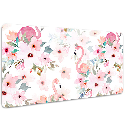 Schreibtisch Unterlegmatte Flamingos Blumen