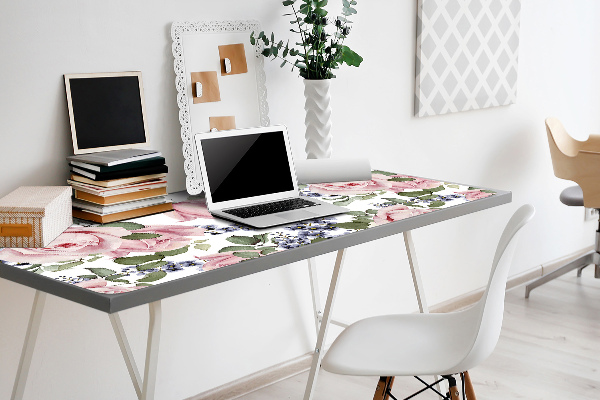 PVC Schreibtischmatte Aquarellrosen