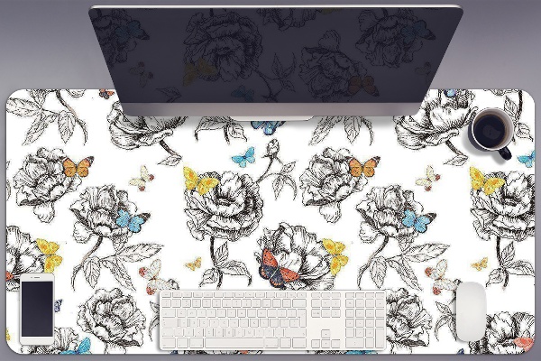 Büro-Schreibtischmatte Schmetterlinge