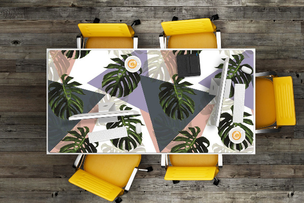 PVC Schreibtischmatte Monstera-Muster