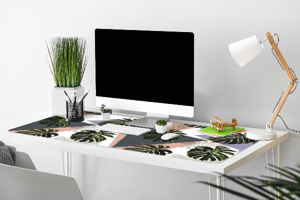 PVC Schreibtischmatte Monstera-Muster