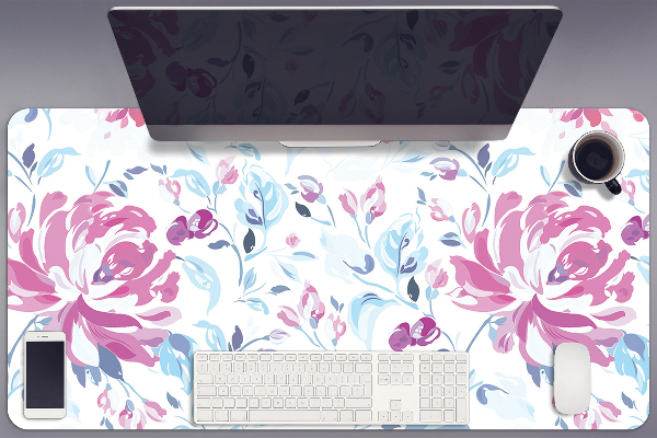 Schreibtisch Unterlegmatte Lilane Blumen