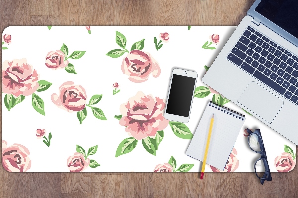 Büro-Schreibtischmatte Pastellblumen