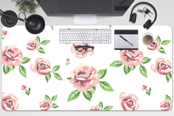 Büro-Schreibtischmatte Pastellblumen