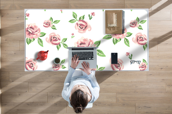 Büro-Schreibtischmatte Pastellblumen