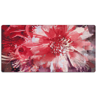 PVC Schreibtischmatte rote Blume