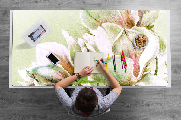 Schreibtisch Unterlegmatte Magnolienblumen