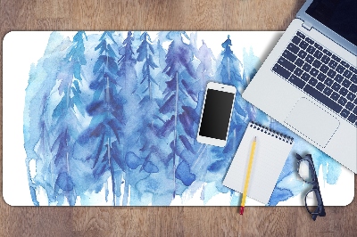 Schreibtisch Unterlegmatte Aquarell Winterwald