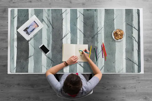 Büro-Schreibtischmatte 3D-Streifenmuster.