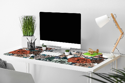 Büro-Schreibtischmatte Retro-Blumen