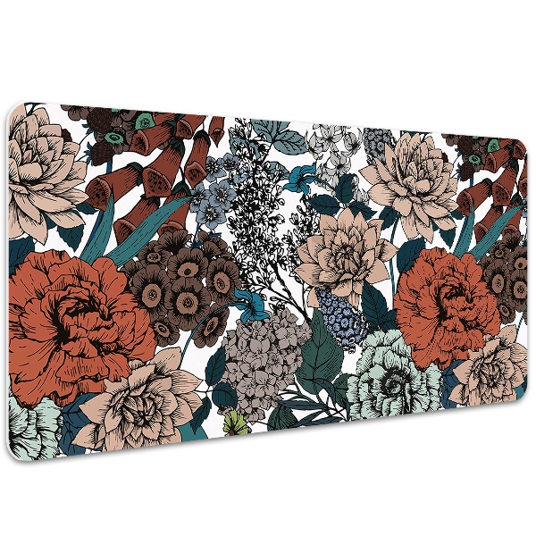 Büro-Schreibtischmatte Retro-Blumen