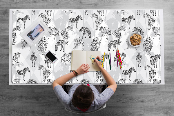 Schreibtisch Unterlegmatte Tiger und Zebras.