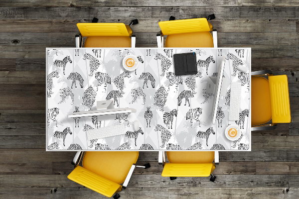 Schreibtisch Unterlegmatte Tiger und Zebras.
