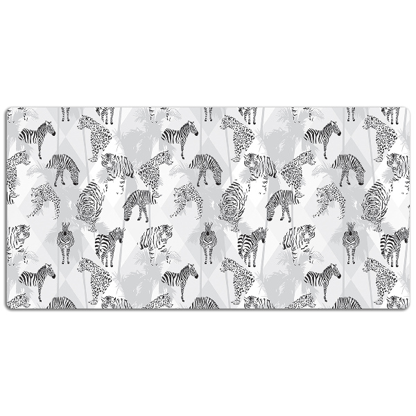 Schreibtisch Unterlegmatte Tiger und Zebras.